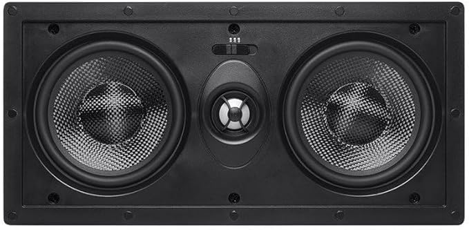 Monoprice 2-Way Carbon Fiber In-Wall Center Channel Speaker - Dual 5.25 Inch (Single) Easy Install For Home Theater - Alpha Series,Off-White