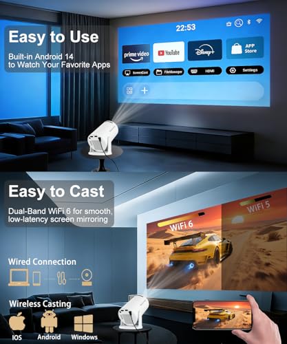 HY300PRO+ Smart Mini Projector