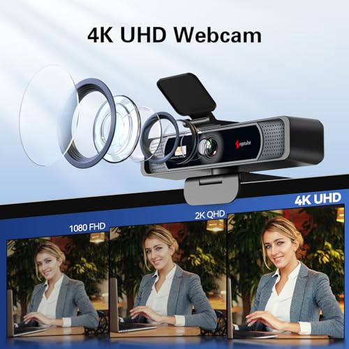 Angetube Wide Angle 4K Webcam for PC, 120° FOV Video | Computer Access - Image 3