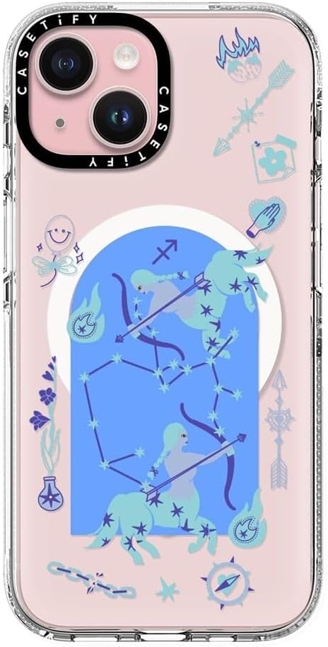 CASETiFY Clear iPhone 15 Case [Not Yellowing / 6.6 ft. 3X Military Grade Drop Protection/Compatible with Magsafe] - Sagittarius - Clear