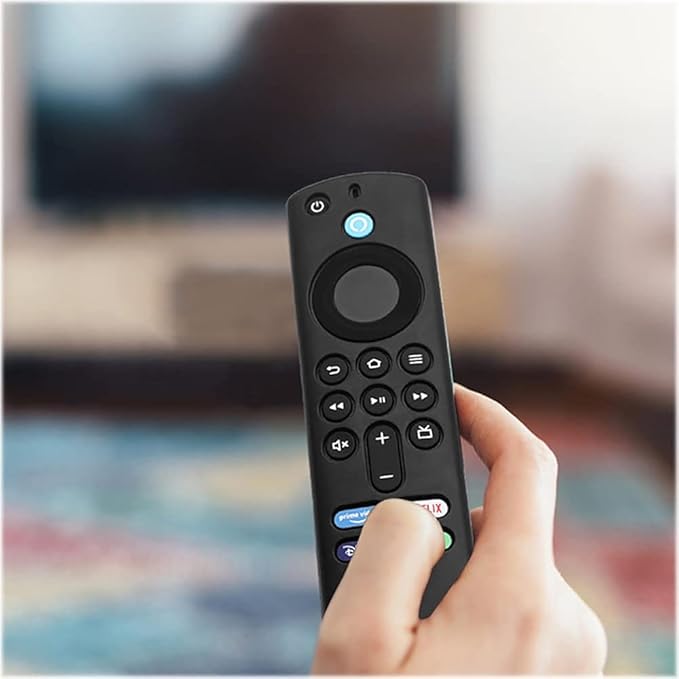 SaharaCase Remote Silicone Case Compatible with Amazon Fire TV Stick 4K and Compatible with Apple AirTag (3rd Generation) Lightweight Anti Slip Shockproof Silicone Cover (Black)