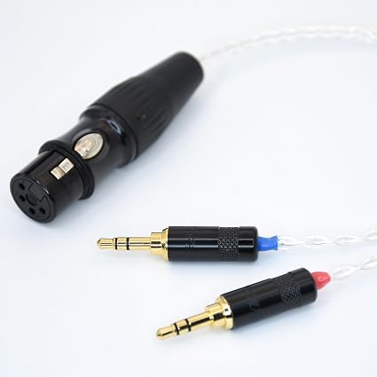 2X 3.5mm Male to 4-pin XLR Female Dual 3.5mm Headphone Cable for Sony PHA-3 Pono Player Headphone Audio Adapter