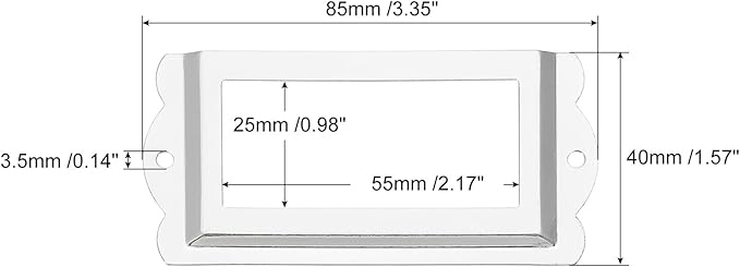 uxcell Metal Label Holders, 85x40mm 5pcs File Name Card Tag Label Holder Frame for Office Library Drawer Cabinet Shelves, Silver Tone