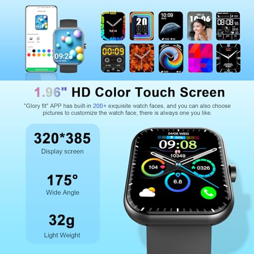 Jugeman Smart Watch for Men Women, 1.96" HD Smartatc | Smartwatches - Image 3