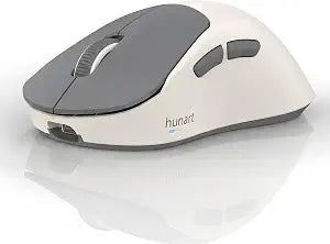 hunart H6 49g Wireless Mouse, Bluetooth & 2.4GHz, Rechargeable, Grey