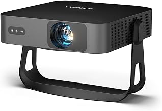 【360°Adjustable Stand & 2200ANSI】Thinnest 1.81" Smart Mini Projector with WiFi and Bluetooth, Auto Focus & Keystone Portable Outdoor Projector, VOPLLS 4K Support Home Movie Projector(Deep black) - Image 1