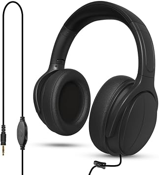 Long Cord Wired TV Headphones for Seniors with Volume Control
