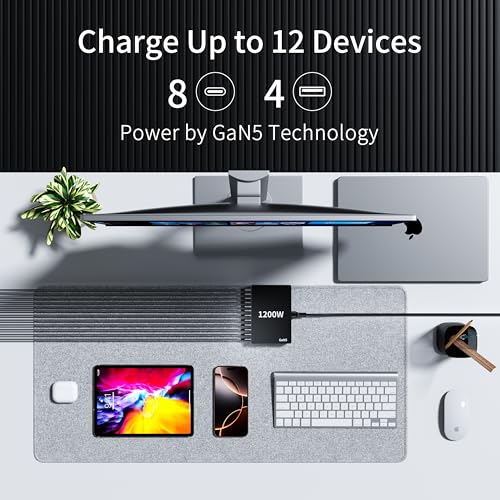 1200W USB C Charger Block Fast 12 Port MacBook Pro Charging Station