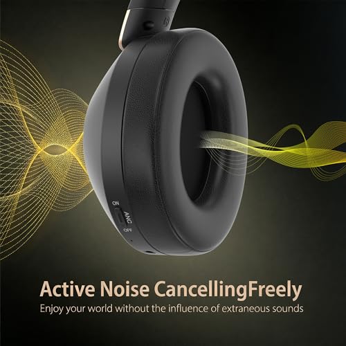 Active Noise Cancelling Headphones, 100H Bluetooth Headphones