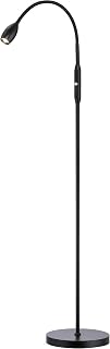 O’Bright Ray – Adjustable LED Beam Floor Lamp, Dimmable and Zoomable Spotlight, Flexible Gooseneck, Reading/Crafting Standing Lamp, Work Table Light, Matte Black