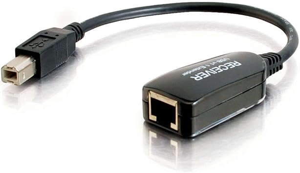 Legrand - C2G USB Extender Dongle, USB Superbooster Signal Extender, RJ45 to USB Receiver Signal Booster, Black, 1 Count, C2G 29353
