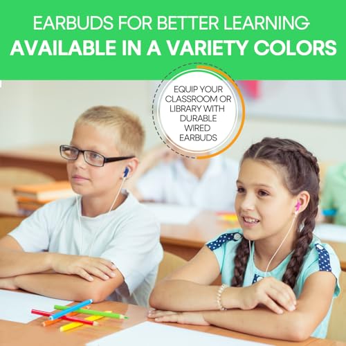 Wholesale Bulk Earbuds Headphones 200 Pack Class Set for School Classroom Students Kids Children Toddler Boys Girls Teen Adults(Mixed Colors,200 Pack)
