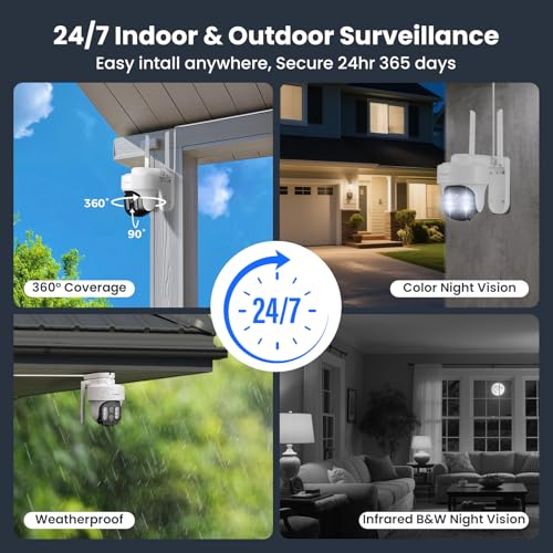 xmartO 10X Zoom Dual Lens PTZ Home Security Camera