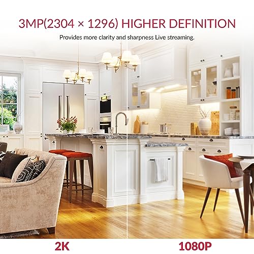 YI Pro 2K Home Security Camera 2Packs,2.4GHz WiFi with Smart Detection