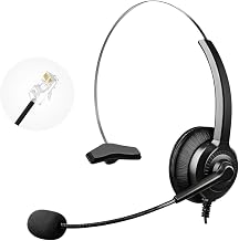 Phone Headset Compatible with Yealink Office Desk Phones T2x T3x T4x T5x MP VP Series with RJ9 Connector, Telephone Headsets with Noise-Canceling Mic for Call Center/Home/Business - Image 1