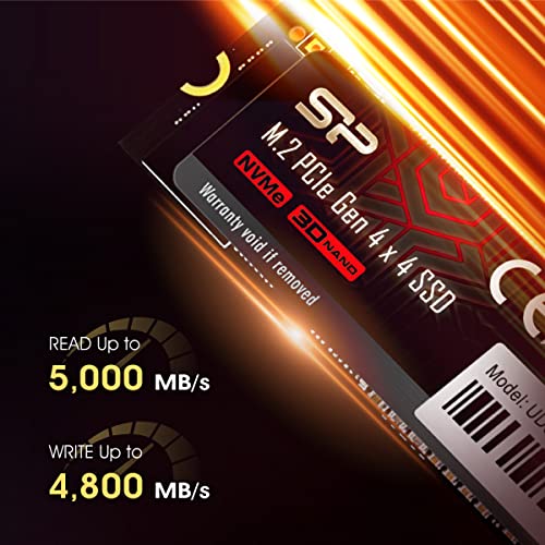 Silicon Power 1TB UD90 NVMe 4.0 Gen4 PCIe M.2 SSD R/W up to 5,000/4,800 MB/s (SP01KGBP44UD9005)