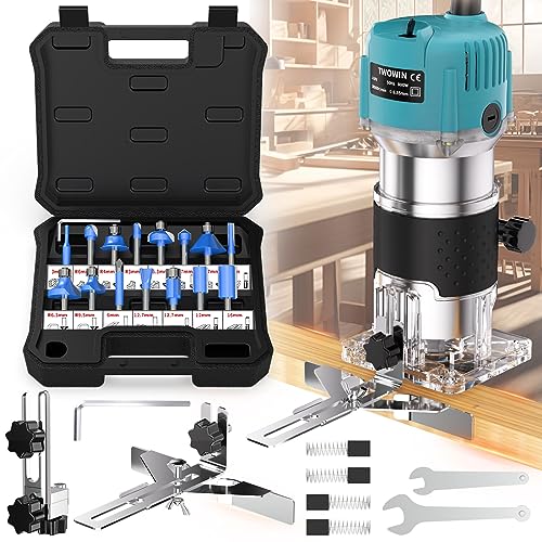 TwoWin Router Tool, 110V 800W Compact Palm Wood Router Tool for Woodworking