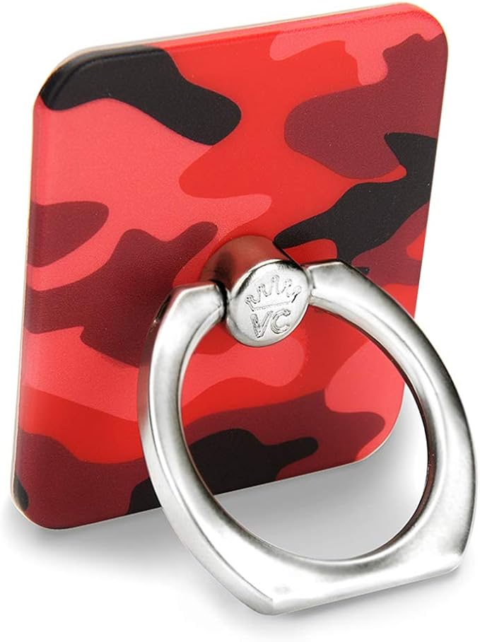 Velvet Caviar Cell Phone Ring Holder - Finger Ring & Stand - Improves Phone Grip Compatible with iPhone, Galaxy and Most Cases (Except Silicone/Leather) - Red Camo