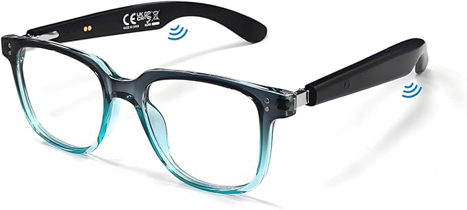 Smart Bluetooth Glasses, Sunglasses with UV and Blue Light Protection, AI Real-time Translation with 140 Languages, Touch Control, Music & Call for Athletic/Outdoor, Unisex (Green)