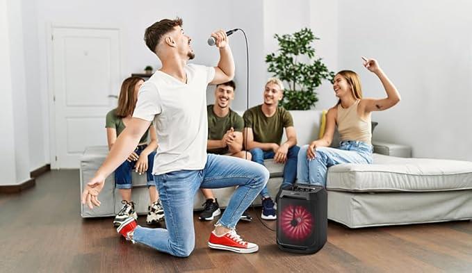 Philips Bluetooth Party Speaker, Dynamic Bass Boost, Bluetooth and Aux-in, Microphone Input, Wireless Pairing for Stereo Sound, Up to 7 Hours Battery, Built-in Carry Handle (Party Speaker 2208-4)
