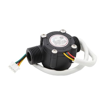 Water Flow Sensor 1/2 inch Pipe Meter Four-Wire with Temperature Detection G1/2