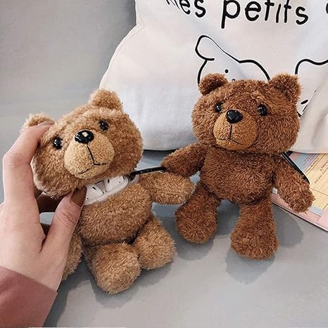 SGVAHY Furry Case for AirPods Pro 3 Funny Cute 3D Cartoon Plush Design Brown Bear Soft Warm Fluffy AirPod Pro 3rd Generation Cover with Keychain Kawaii Anti-Fall Protective Case Women Girls