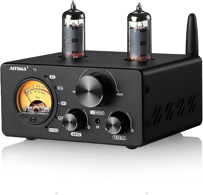 AIYIMA T9 200W Bluetooth Tube Amplifier,2.0/2.1 Stereo Home Audio Receiver