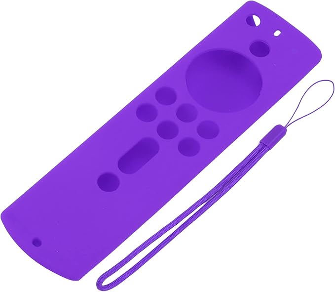 Fire Stick 4K 2018 Remote Cover Case for Alexa Voice Remote, Fire TV Shockproof Protective Silicone Case with Lanyard(Purple)