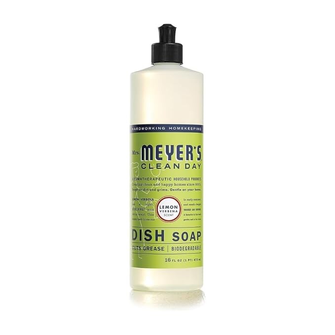 Mrs. MEYER'S Clean Day Lemon Verbena Scent Variety, 1 Room Freshener 8 OZ, 1 Liquid Dish Soap 16 OZ, 1 Liquid Hand Soap 12.5 OZ, 1 Multi-surface Cleaner 16 OZ, Lemon Verbena, 1 CT