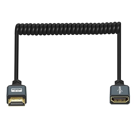 Twozoh HDMI Adapter Coiled Cable, 4K HDMI Extender Cable Extension Cord 2.0(Extend up to 1.5M/5FT)