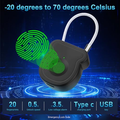 BlumWay Fingerprint Padlock, Keyless Smart Lock, 0.5 - Image 4