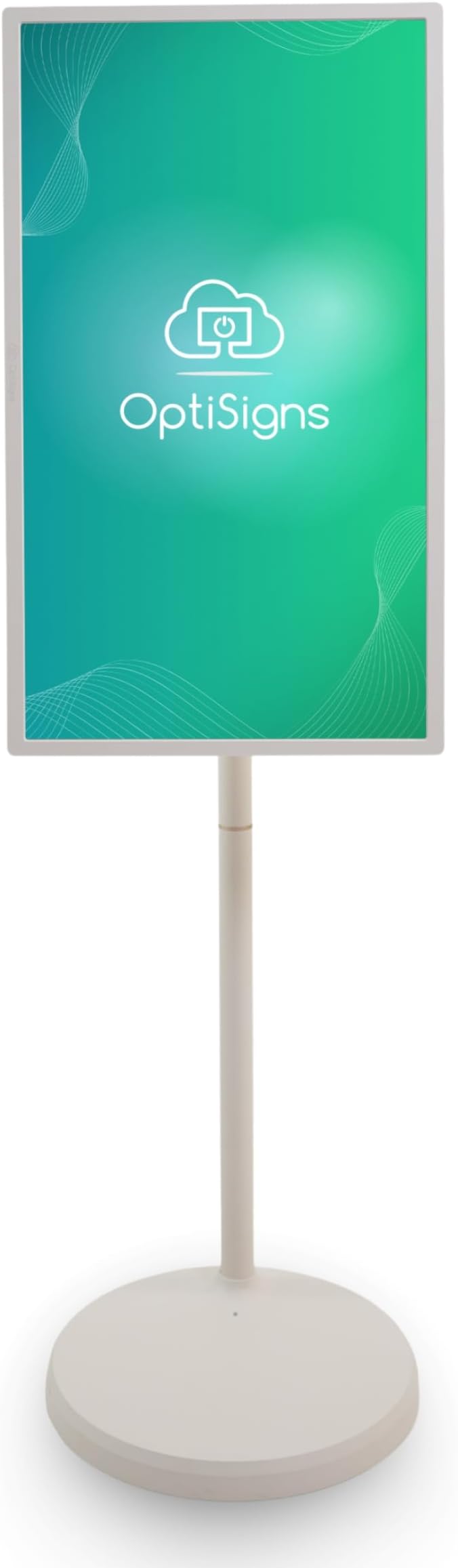 OptiSigns 32" Floor Standing Digital Signage Kiosk, Battery Powered Touchscreen Display for Interactive Retail, Events, Full HD with Audio and Wi-Fi, OptiKiosk 32