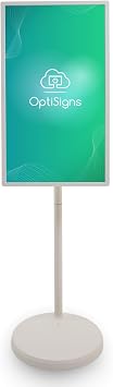 OptiSigns 32" Floor Standing Digital Signage Kiosk, Battery Powered Touchscreen Display for Interactive Retail, Events, Full HD with Audio and Wi-Fi, OptiKiosk 32