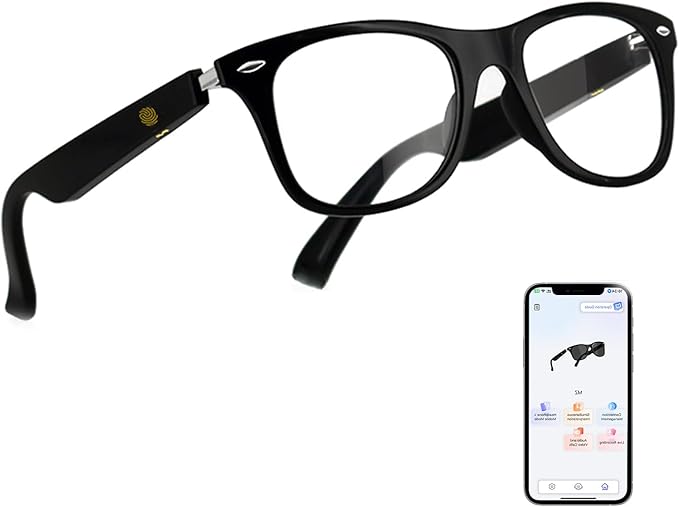 AI Smart Glasses for Men Women with Chat GPT, Bluetooth Translation Glasses - Supports 165+ Languages, Blue Light Filter with Open-Ear Speakers, Music Playback, Hands-Free Calls for Travel Trade.