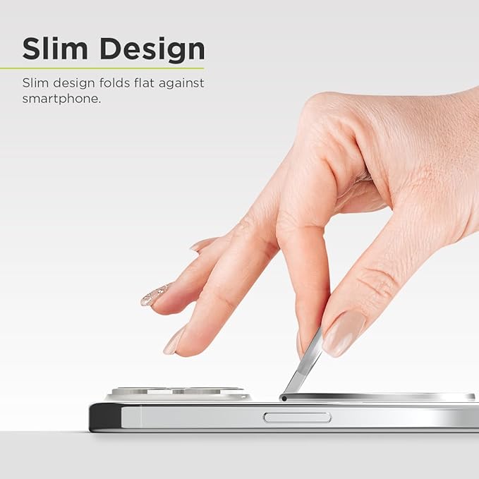 PureGear Magnetic Phone Grip Ring Stand, Magnetic Phone Ring Holder for MagSafe iPhone Air, 17, 17Pro, 17ProMax, 16, 16Pro, 16Plus, 16ProMax, 15, 15Plus, 14, 13,12 Adjustable Kickstand(Silver Glitter)