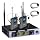 HOTEC UHF Wireless Microphone System with Dual Lapel/Lavalier and Headset Microphones Over PA, Mixer, Speaker, Karaoke Machine for Church, Training, Classroom, Interview (H-K25)