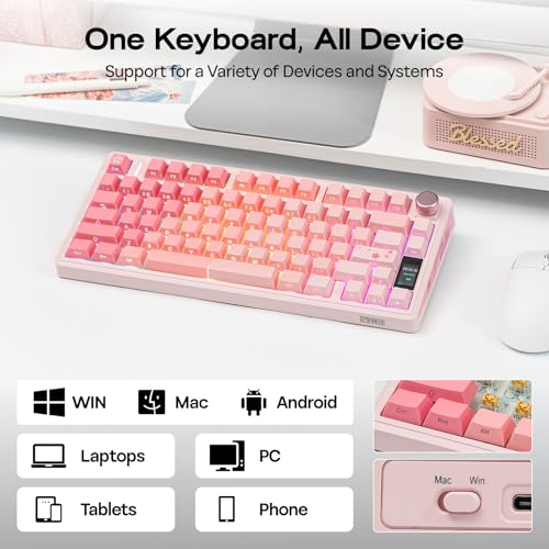 EPOMAKER TH80 V2 PRO Wireless Gaming Keyboard with Screen&Knob, 10000mAh