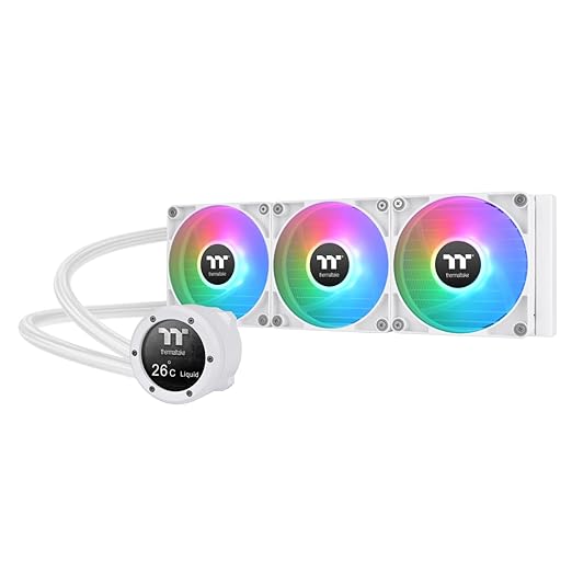Thermaltake TH360 V2 Ultra ARGB Sync/AlO Liquid Cooler/ARGB Fan 120 * 3/PWM 500~1500rpm/Water Block 2.1" LCD/White, CL-W405-PL12SW-A