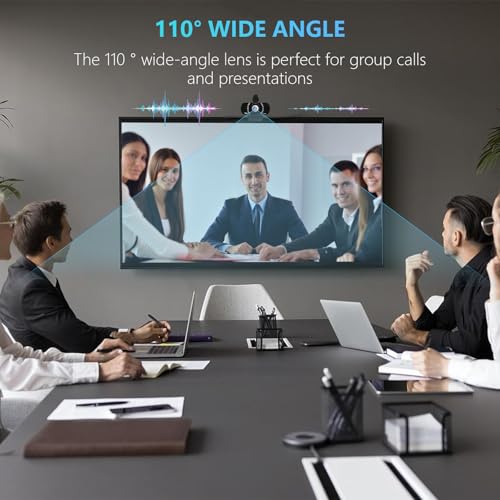 Akyta 1080P PC Webcam, Plug and Play USB C Camera with Microphone/Privacy Cover/Stand/Adapter & Wide Angle 110°, Web Camera for Desktop Computer PC Mac Video Calling/Zoom Conference