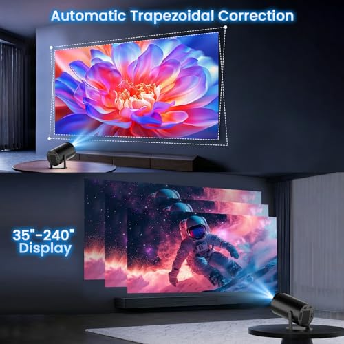 Mini Projector Support 4K 1080P FHD Portable Projector Built-in App