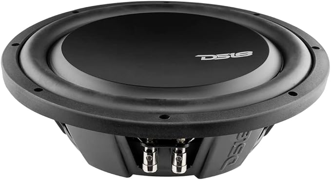 DS18 PSW12.4D 12" Shallow Mount Subwoofer 1200 Watts Max Power 600 Watts RMS Dual Voice Coil 4+4 OHMS Water Resistant - Best Sub for Tight Spaces in Car & Trucks - 1 Speaker