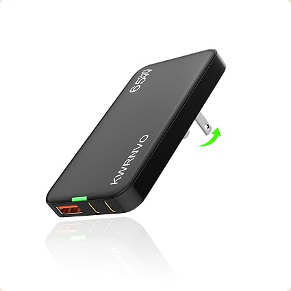 65W Flat USB Wall Charger, 3-Port PD Fast Charging Block