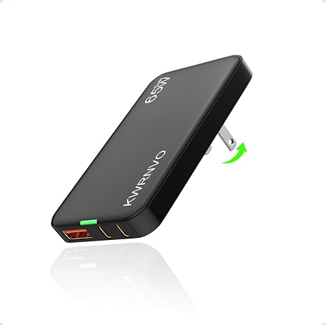 65W Flat USB Wall Charger, 3-Port PD Fast Charging Block