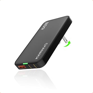 65W Flat USB Wall Charger, 3-Port PD Fast Charging Block