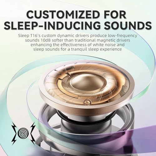 Sleep Earbuds Ultra-Thin Wireless Bluetooth 5.3 Earbuds for Side Sleepers, Noise Blocking Sleep Headphones T16 0729 (Deep Green)