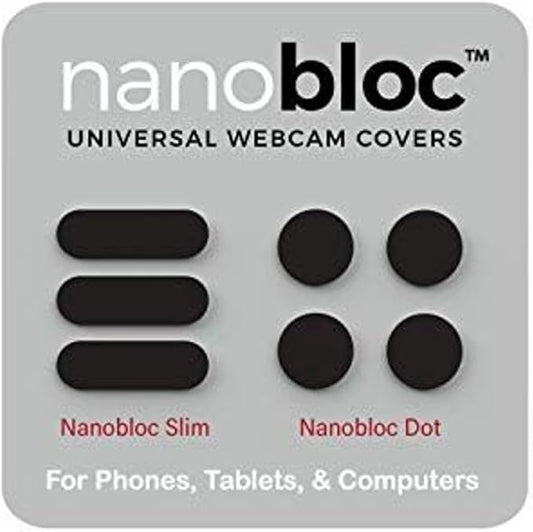 Nanobloc Universal Camera Blocker Kit - Camera Blocker for Phone & Privacy Slider - for Laptop Accessories for Women - Versatile Dots & Bars for Gaming Laptop Accessories - 7-Piece, Black