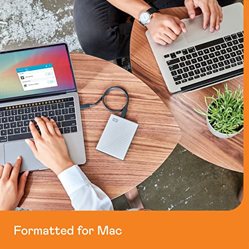 WD 2TB My Passport Ultra for Mac Silver, Portable Hard Drive, includes backup software with defense against ransomware, and password protection, USB-C and USB 3.1 compatible - WDBKYJ0020BSL-WESN