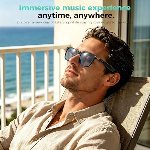 2026 AI Smart Glasses for Men & Women,AI Real-Time Translator,Music Playback & Hands-Free Calls,Intelligent Touch,IP67 Waterproof with Bluetooth Glasses (Sunglasses Lens+Photochromic Lens+Brown Lens)