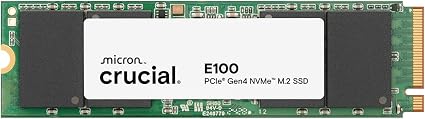 Crucial E100 2TB M.2 NVMe PCIe Gen4 Internal SSD, Up to 5,000MB/s, Laptop & Desktop Compatible - CT2000E100SSD8