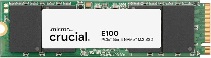 Crucial E100 2TB M.2 NVMe PCIe Gen4 Internal SSD, Up to 5,000MB/s, Laptop & Desktop Compatible - CT2000E100SSD8